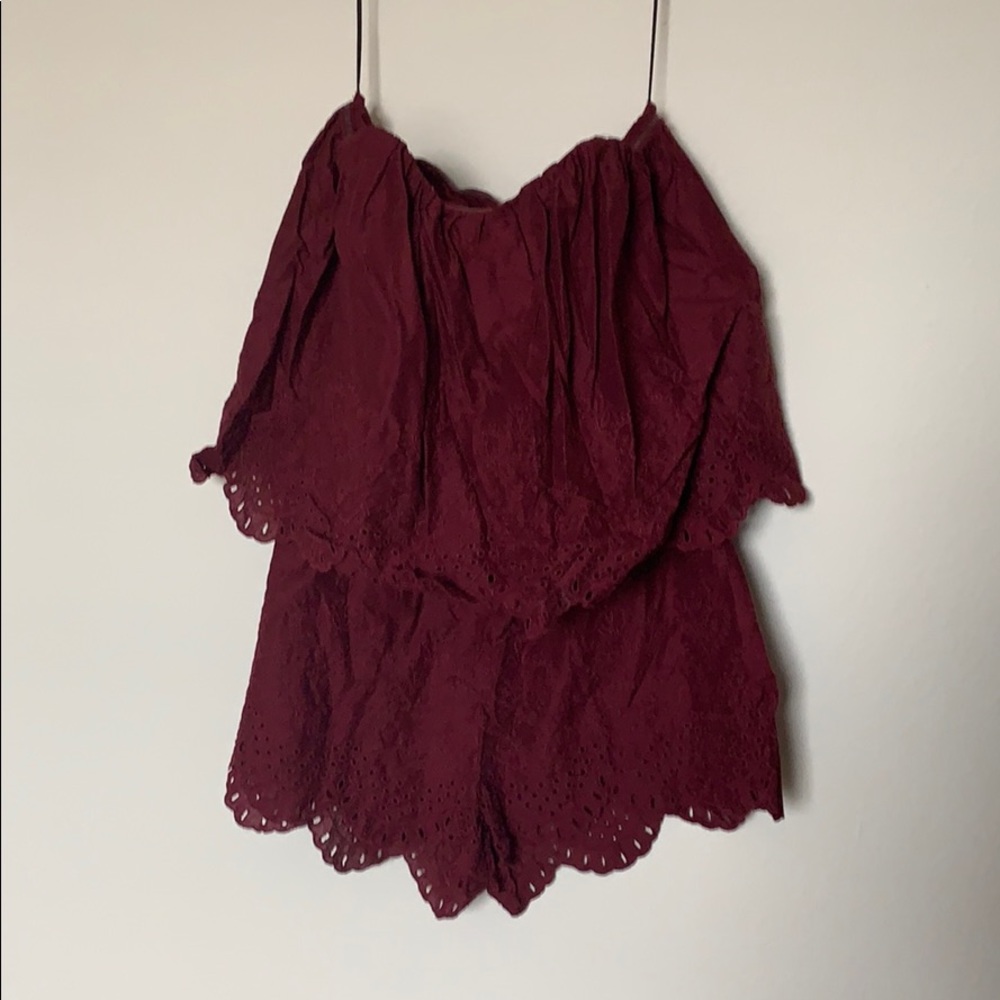 NWT burgundy romper
